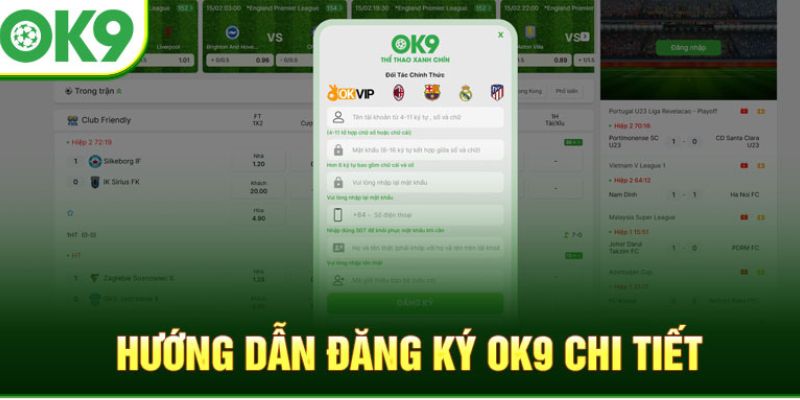 Đăng ký tài khoản OK9 nhận bảo hiểm cược